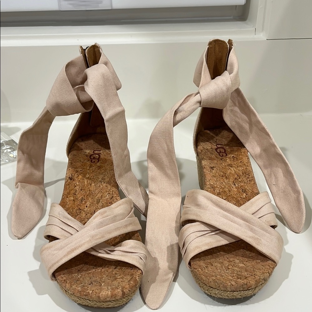 UGG Pink Espadrille Sandals